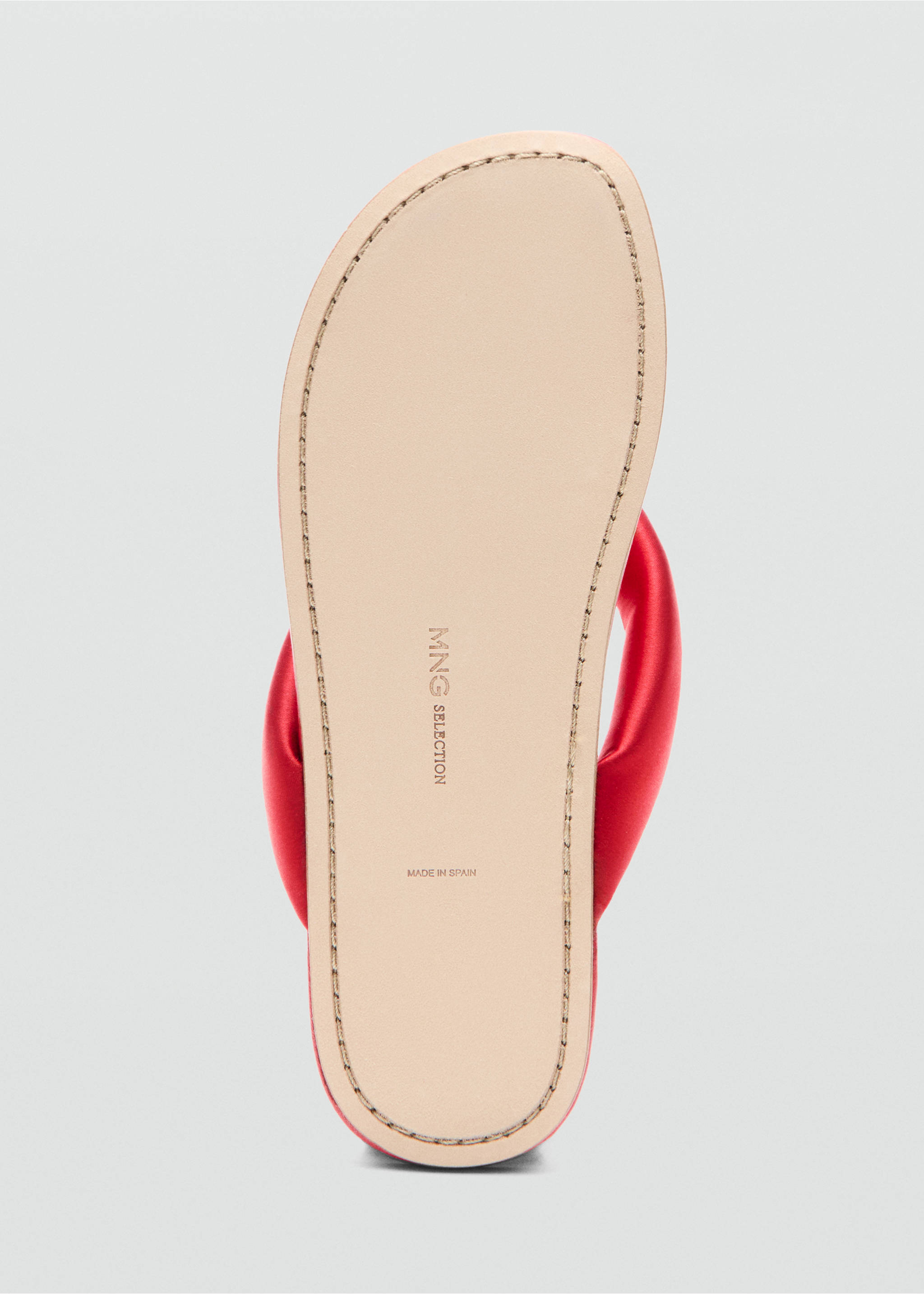 Padded strap leather sandal - Details of the article 3, Red. Ref: 27077790-00.