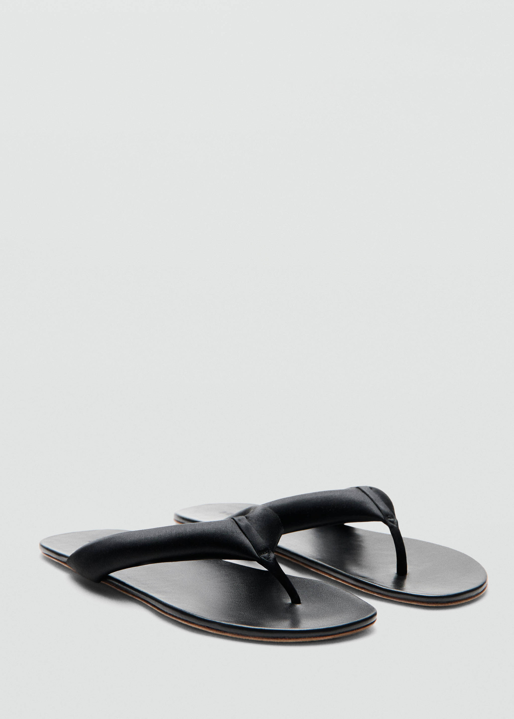 Padded strap leather sandal - Medium plane