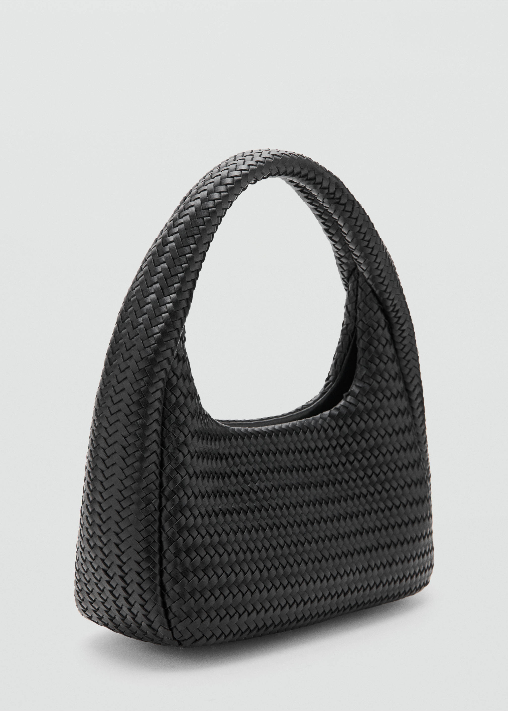 Braided shoulder bag - Medium plane, Black. Ref: 27077791-00.