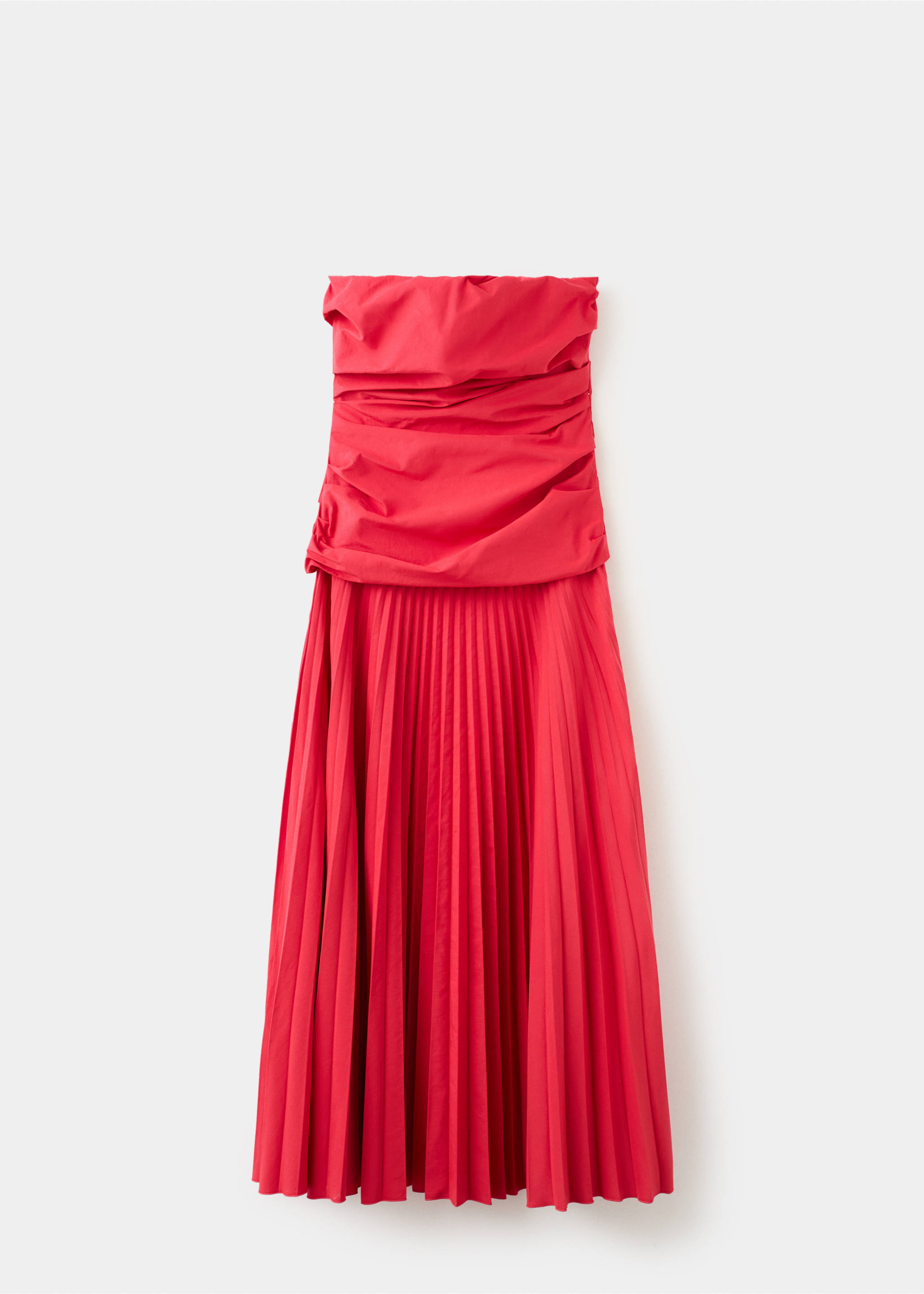 Combined strapless dress - Article without model, Red. Ref: 27077794-00.