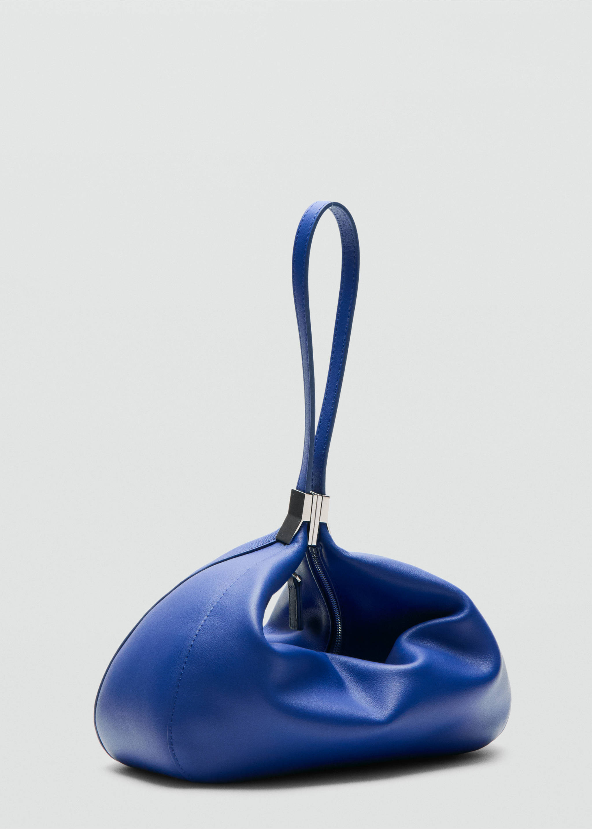 Leather drawstring bag - Medium plane, Vibrant blue. Ref: 27077796-00.