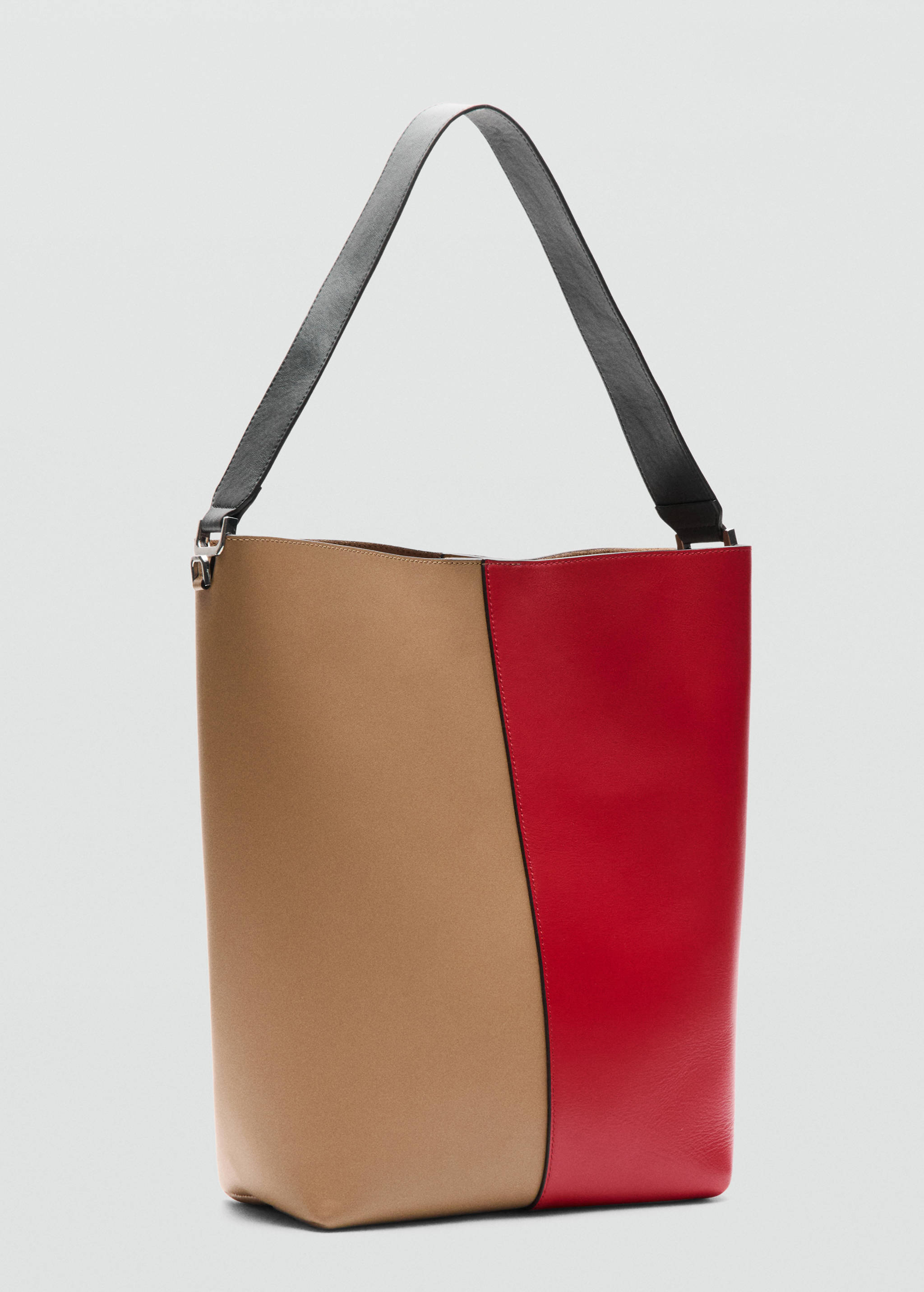 Bolso saco piel bicolor - Plano medio