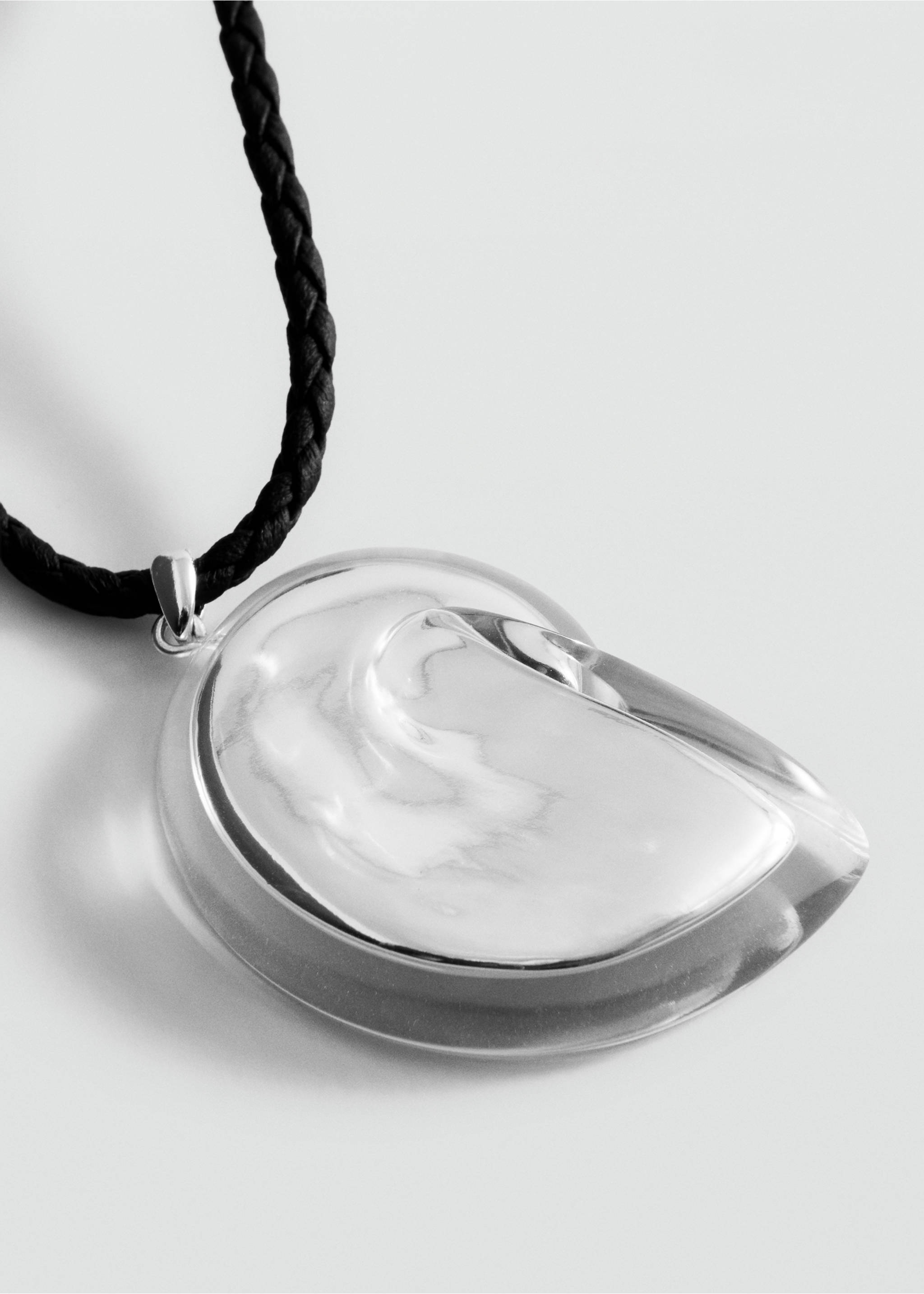 Shell pendant necklace - Medium plane, Silver. Ref: 27077802-00.