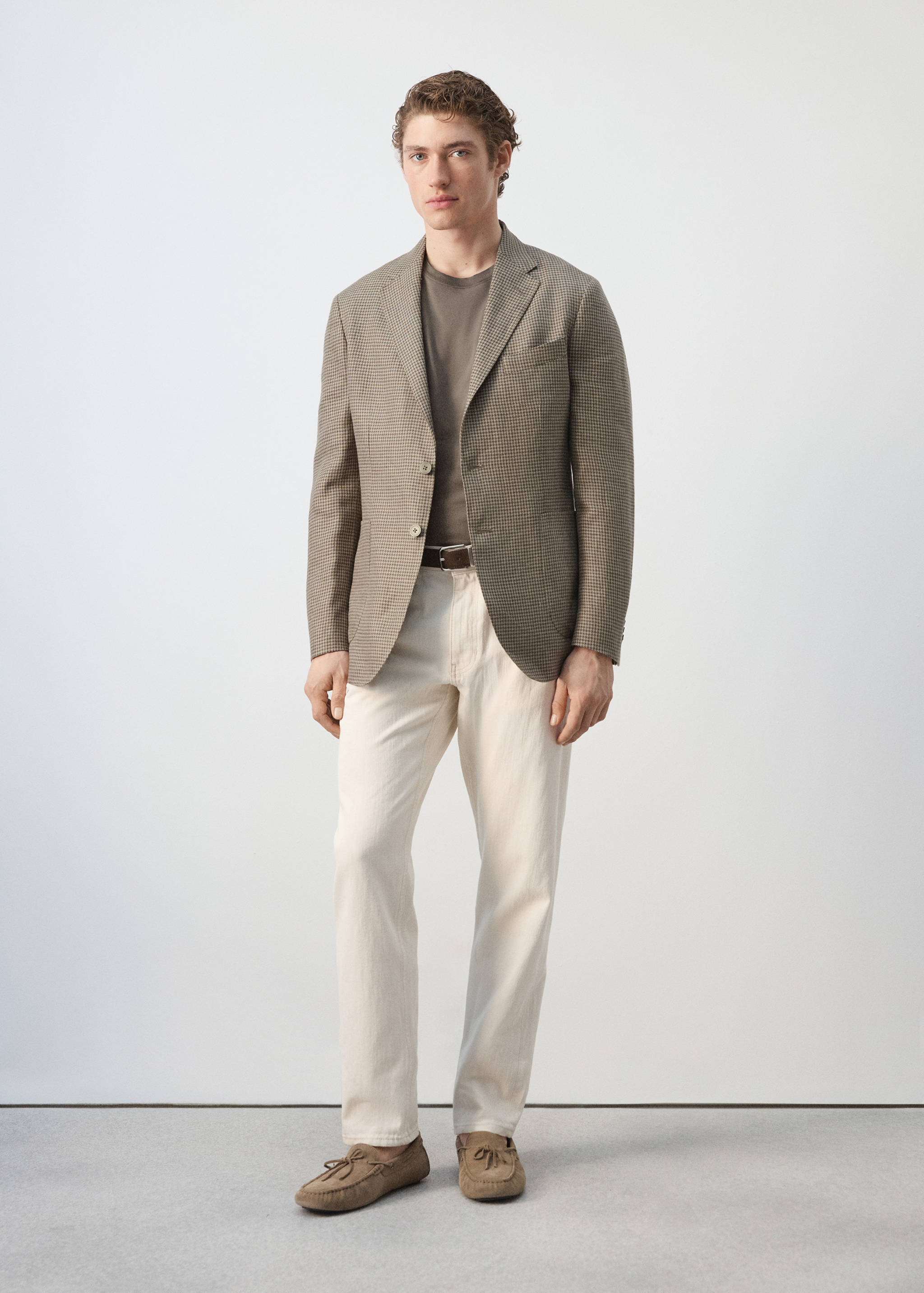 100% linen jacket with patch pockets - General plane