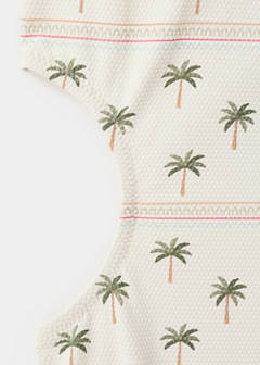 Palm trees print swimsuit trunks — White 8