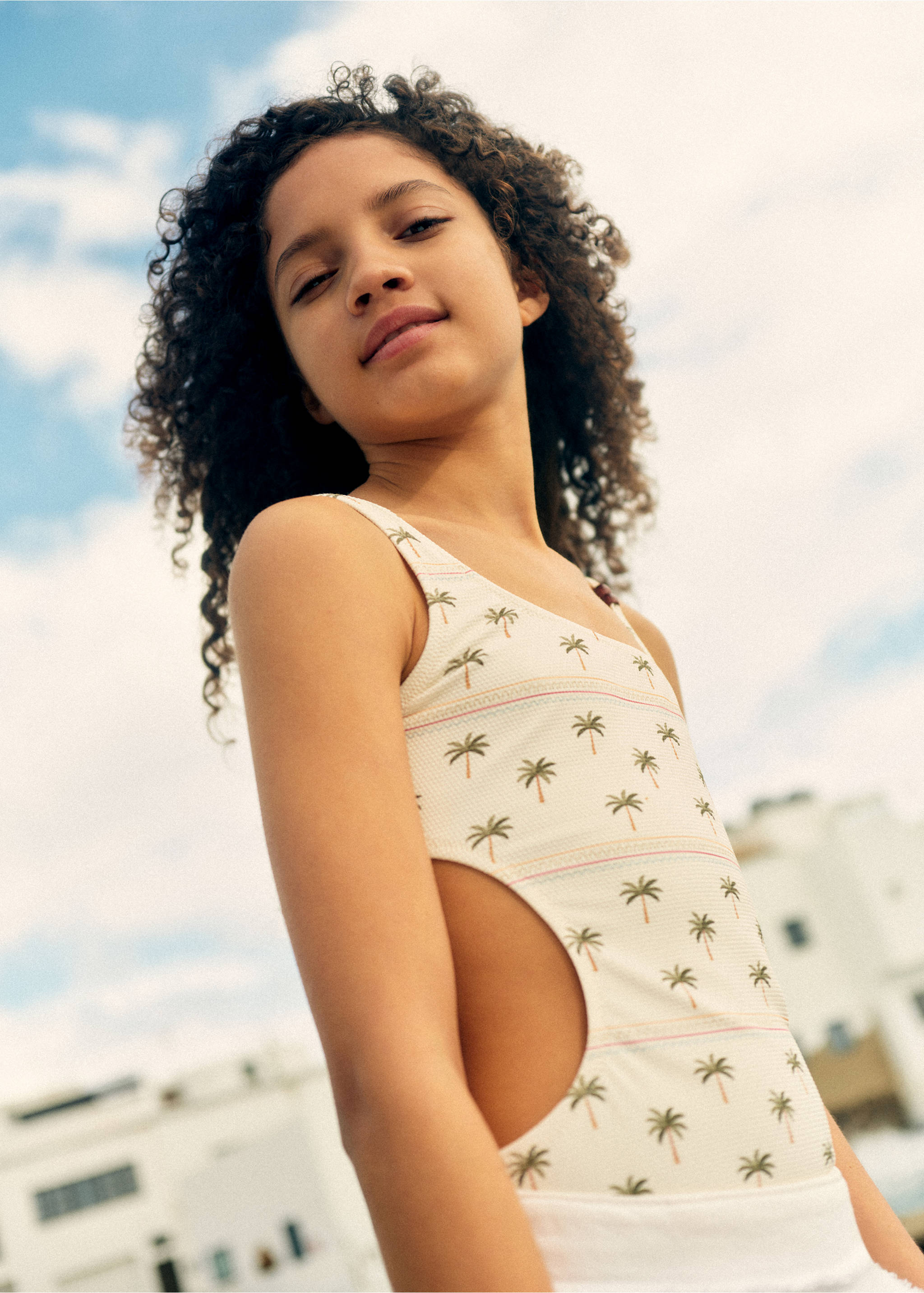 Palm trees print swimsuit trunks - Details of the article 5, White. Ref: 27077892-00.