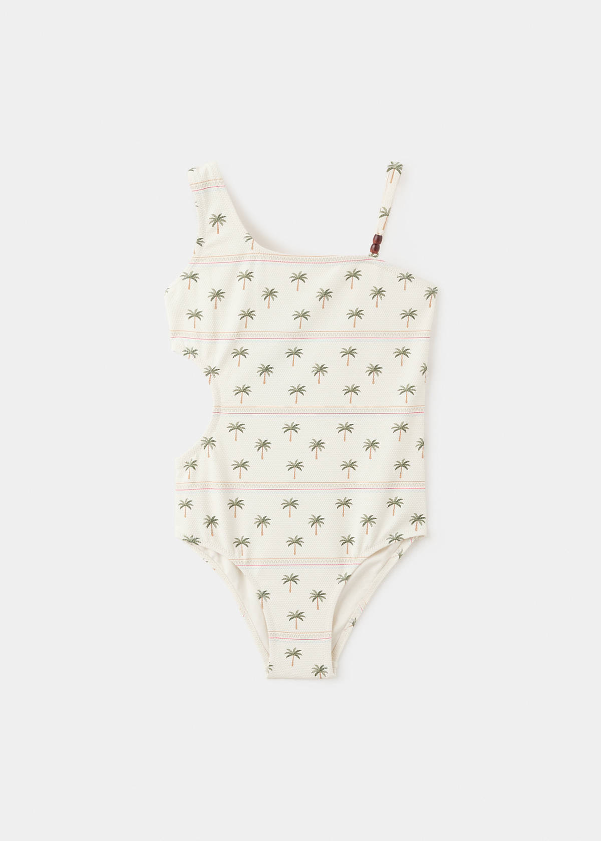 Palm trees print swimsuit trunks — White