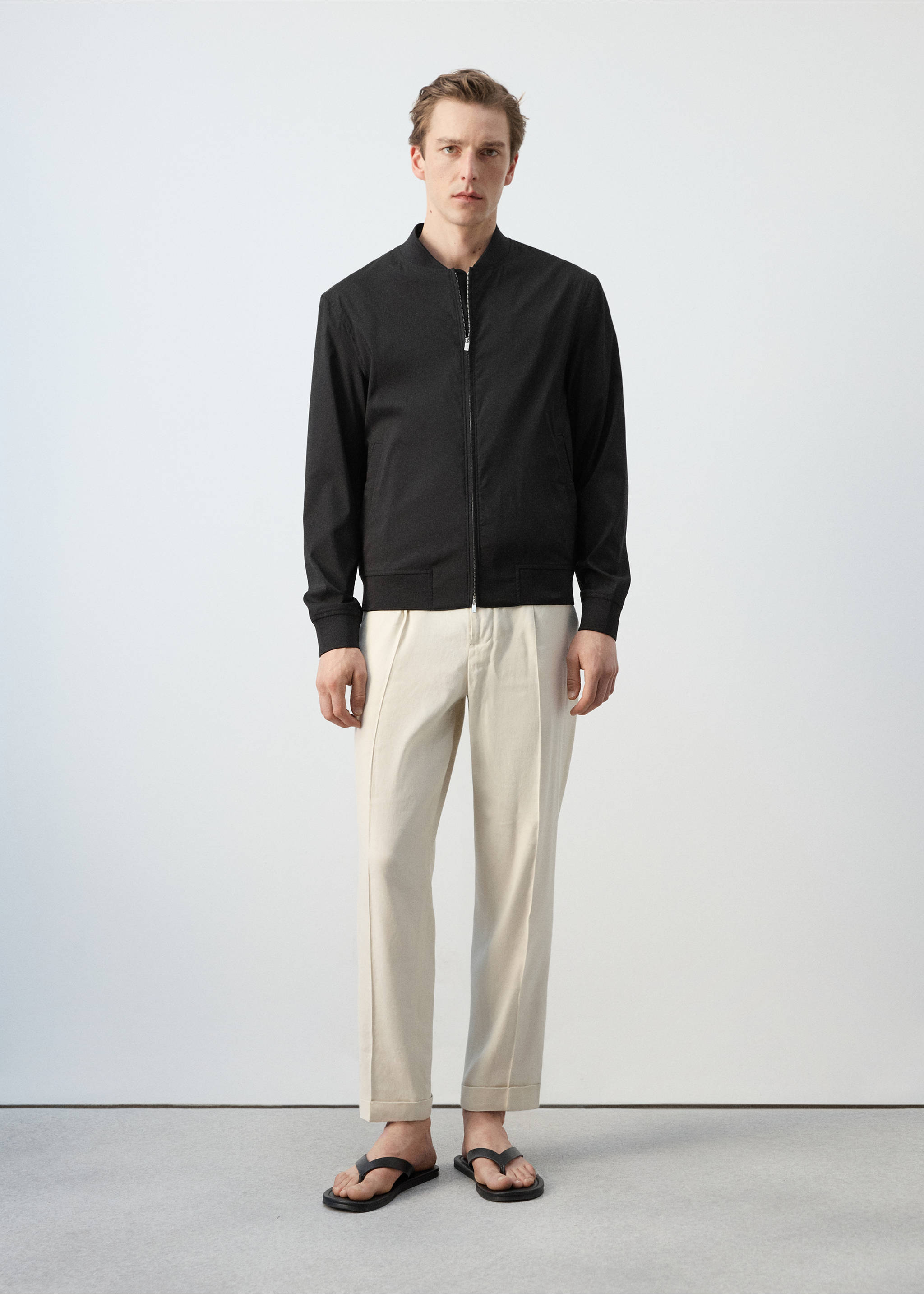 Bomber lyocell recta - Plano general, Negro. Ref: 27077893-00.