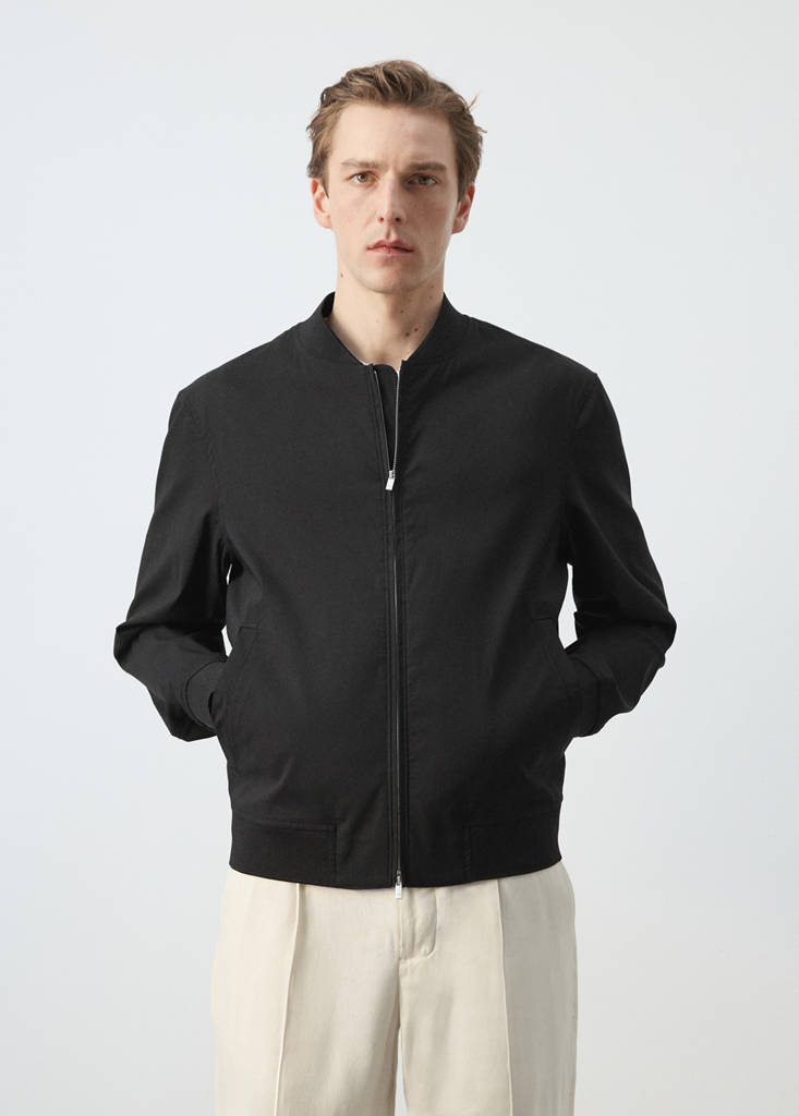 Straight lyocell bomber — Black