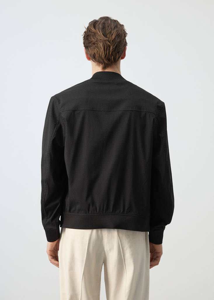 Straight lyocell bomber — Black