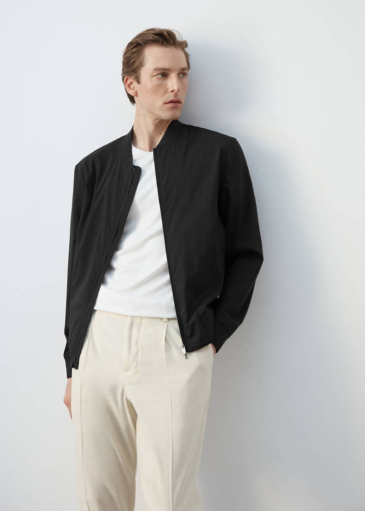 Straight lyocell bomber — Black