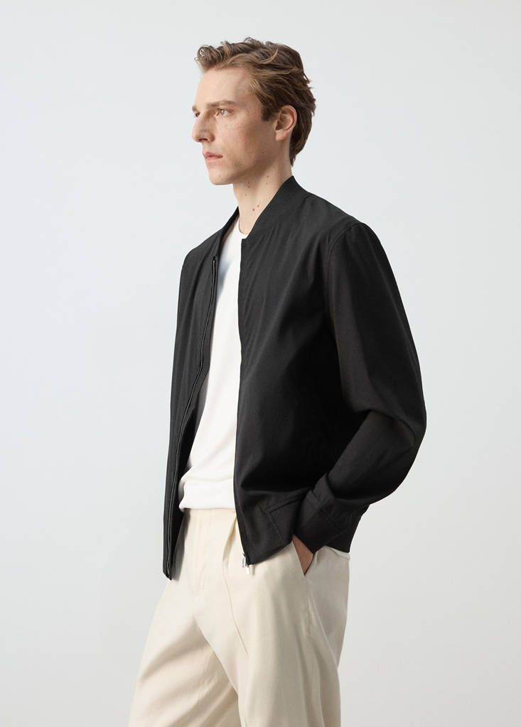 Straight lyocell bomber — Black