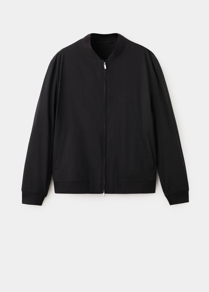Straight lyocell bomber — Black