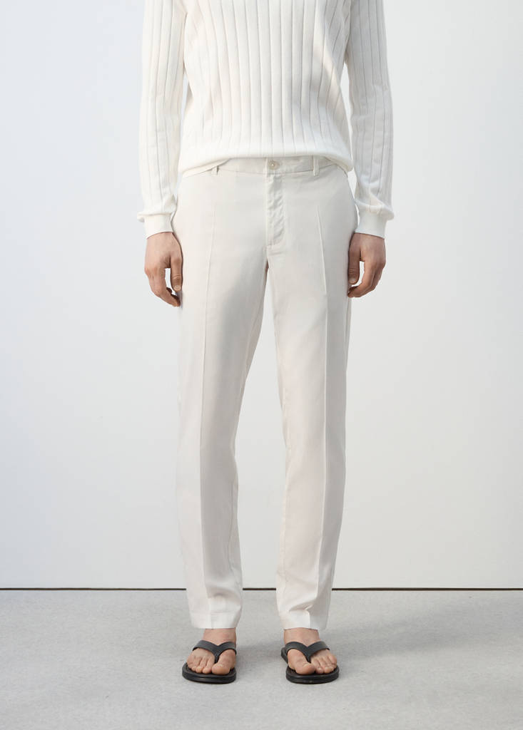 Regular-fit lyocell trousers — Off White