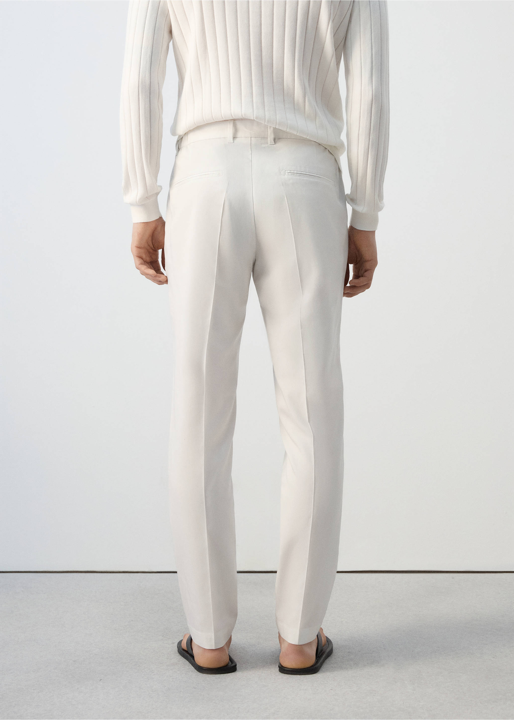 Regular-fit lyocell trousers - Reverse of the article, Off White. Ref: 27077894-00.