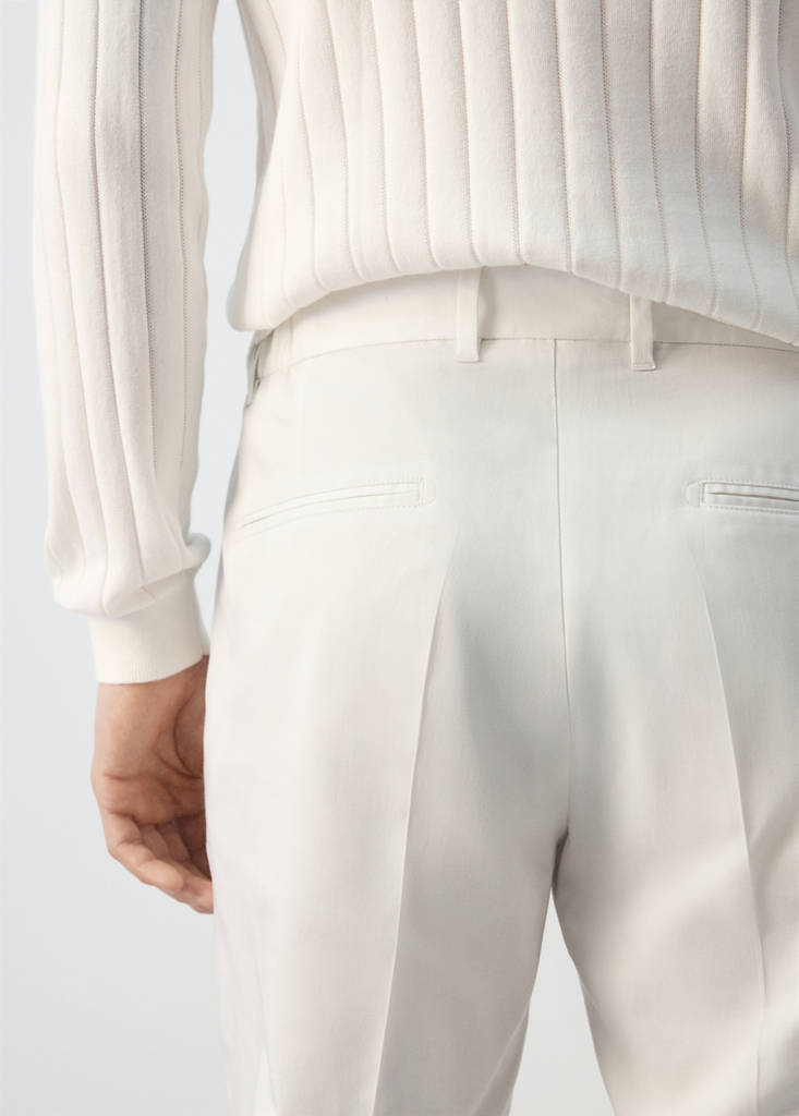 Regular-fit lyocell trousers — Off White