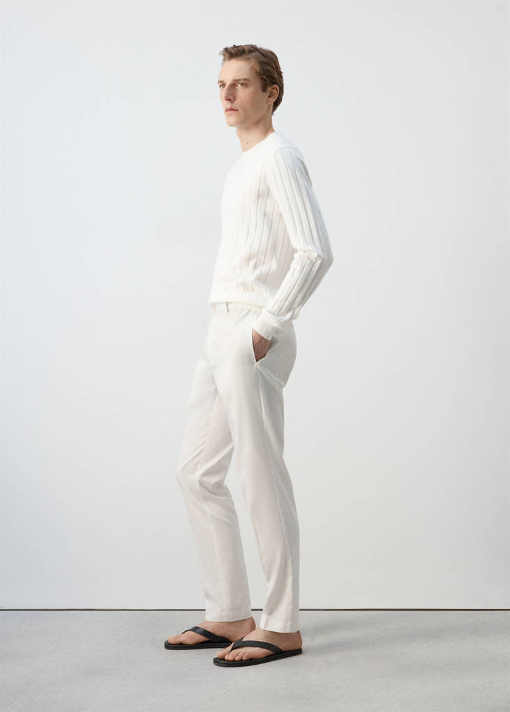 Regular-fit lyocell trousers — Off White