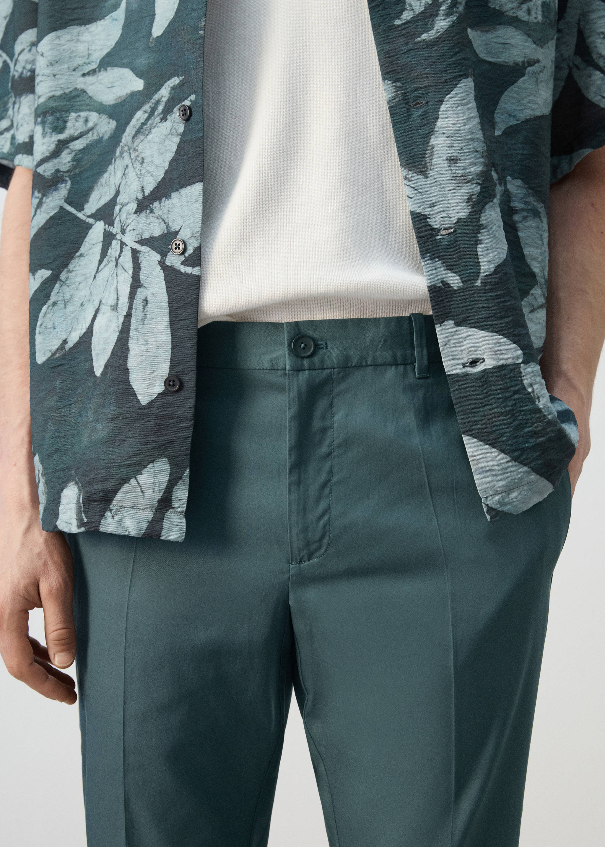 Regular-fit lyocell trousers - Details of the article 1