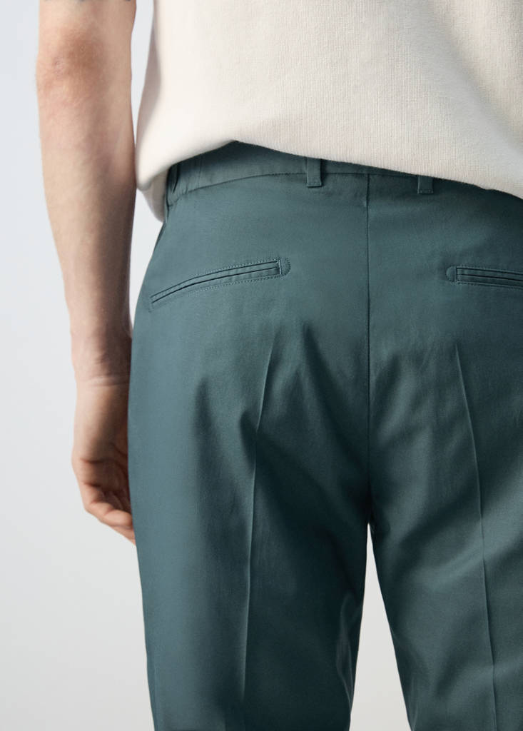 Regular-fit lyocell trousers — Forest Green