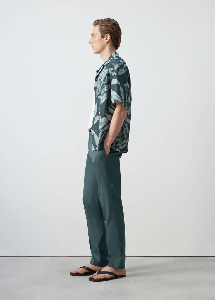 Regular-fit lyocell trousers — Forest Green