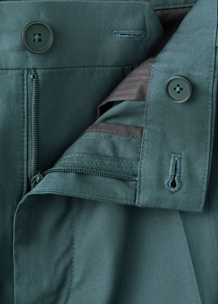 Regular-fit lyocell trousers — Forest Green