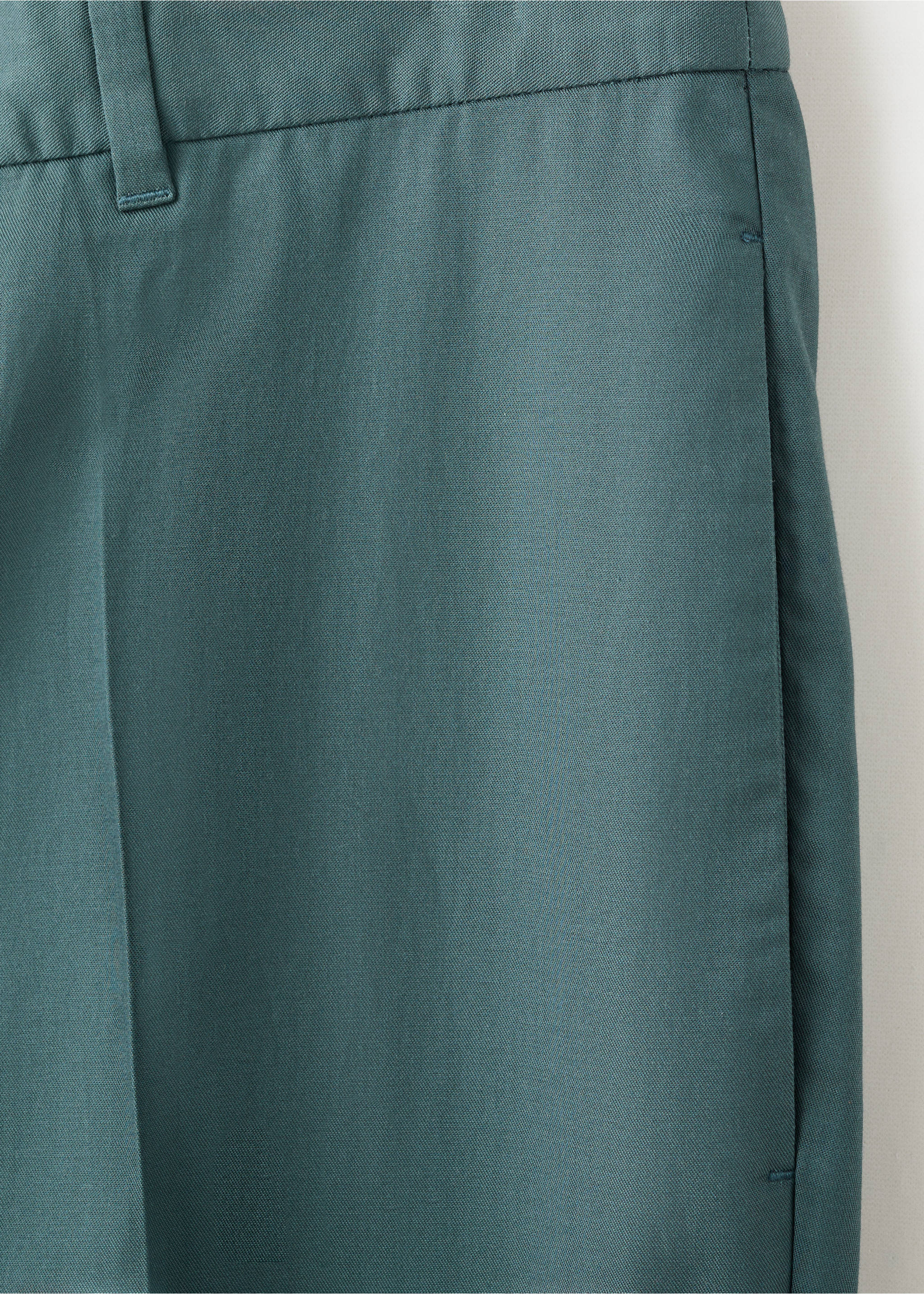 Regular-fit lyocell trousers - Details of the article 0, Forest Green. Ref: 27077894-00.