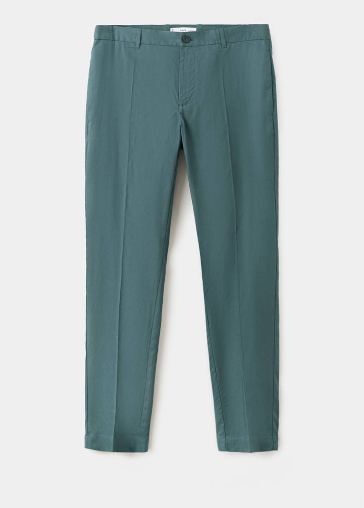 Regular-fit lyocell trousers — Forest Green