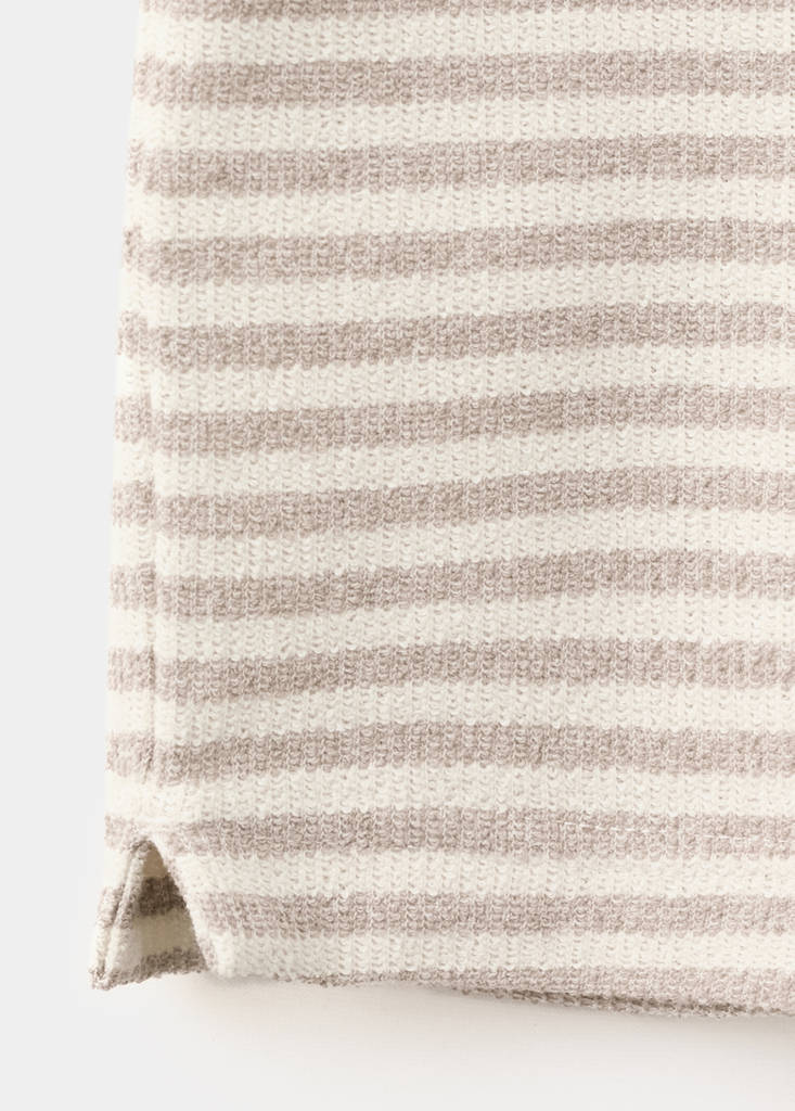 Regular fit textured stripe polo — Beige