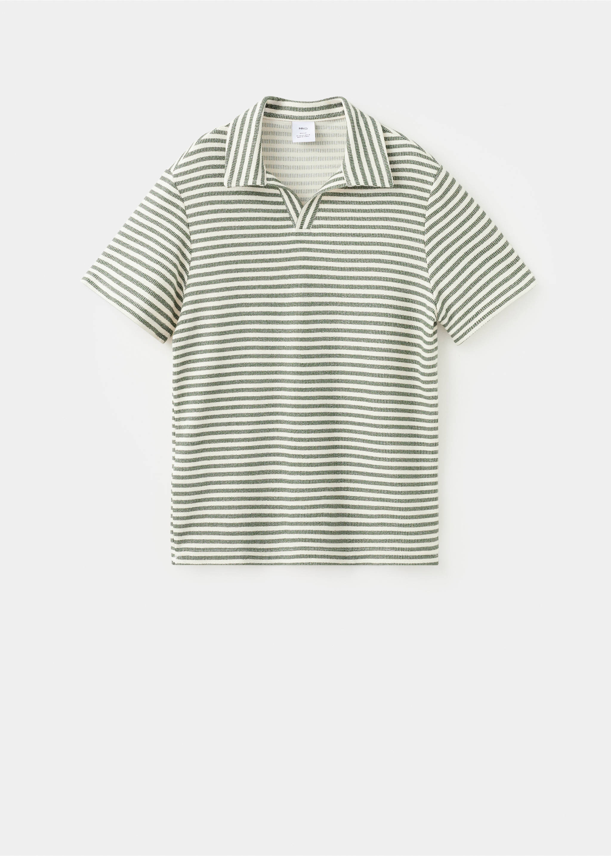 Regular fit textured stripe polo - Article without model, Forest Green. Ref: 27077896-00.