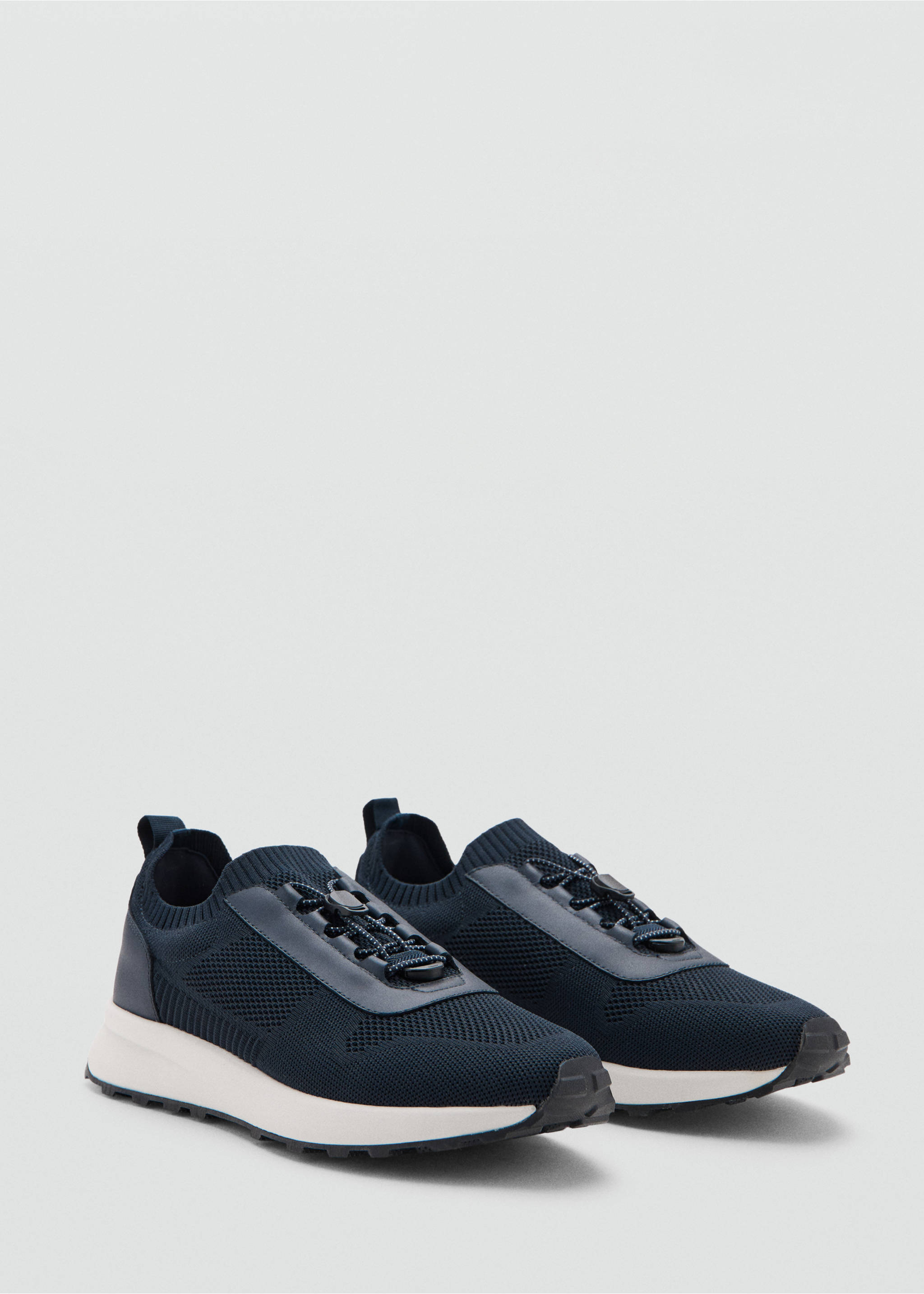 Combined trainers with laces - Medium plane, Navy. Ref: 27077897-00.