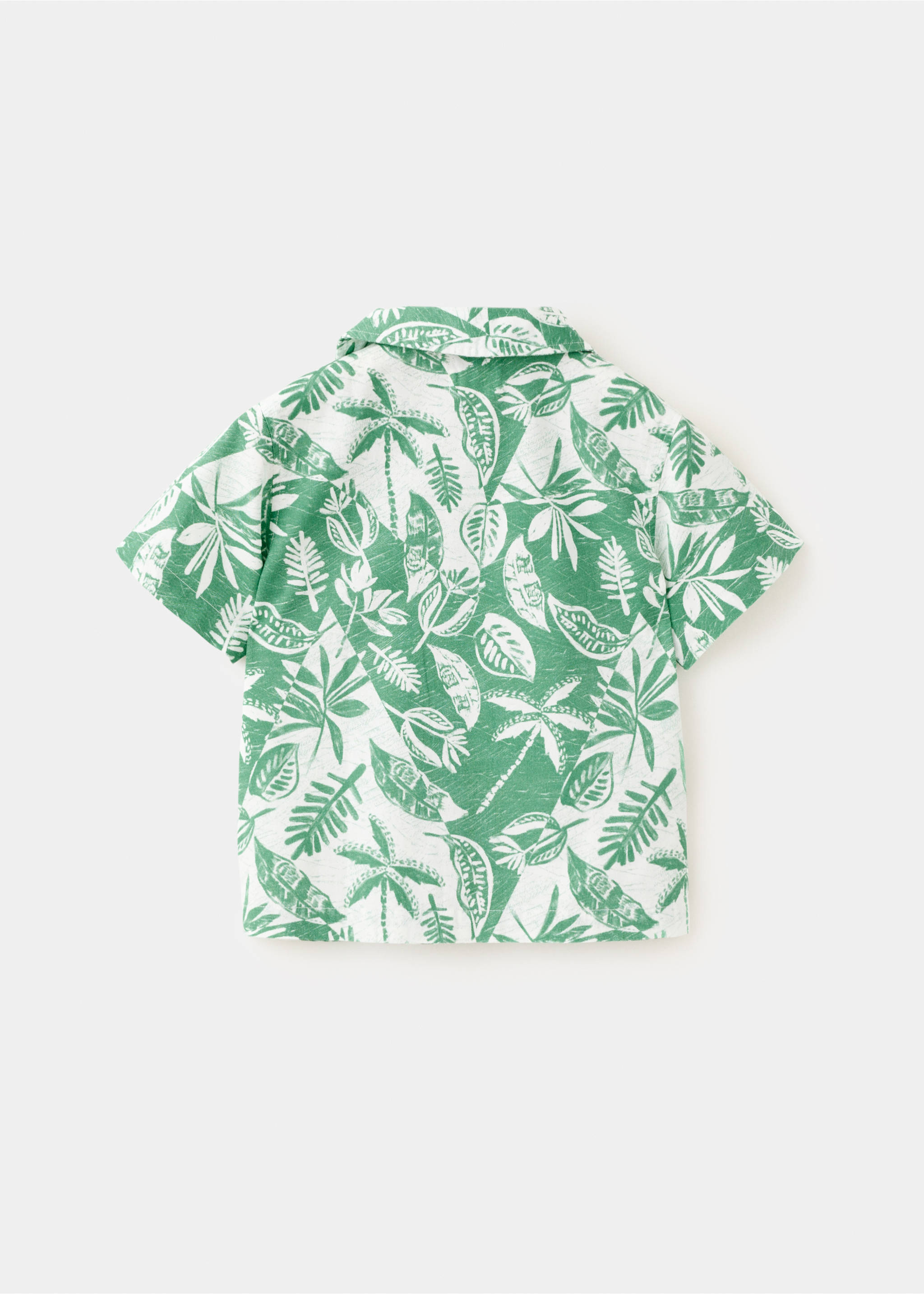 Floral-print cotton shirt - Reverse of the article, Green. Ref: 27077898-00.