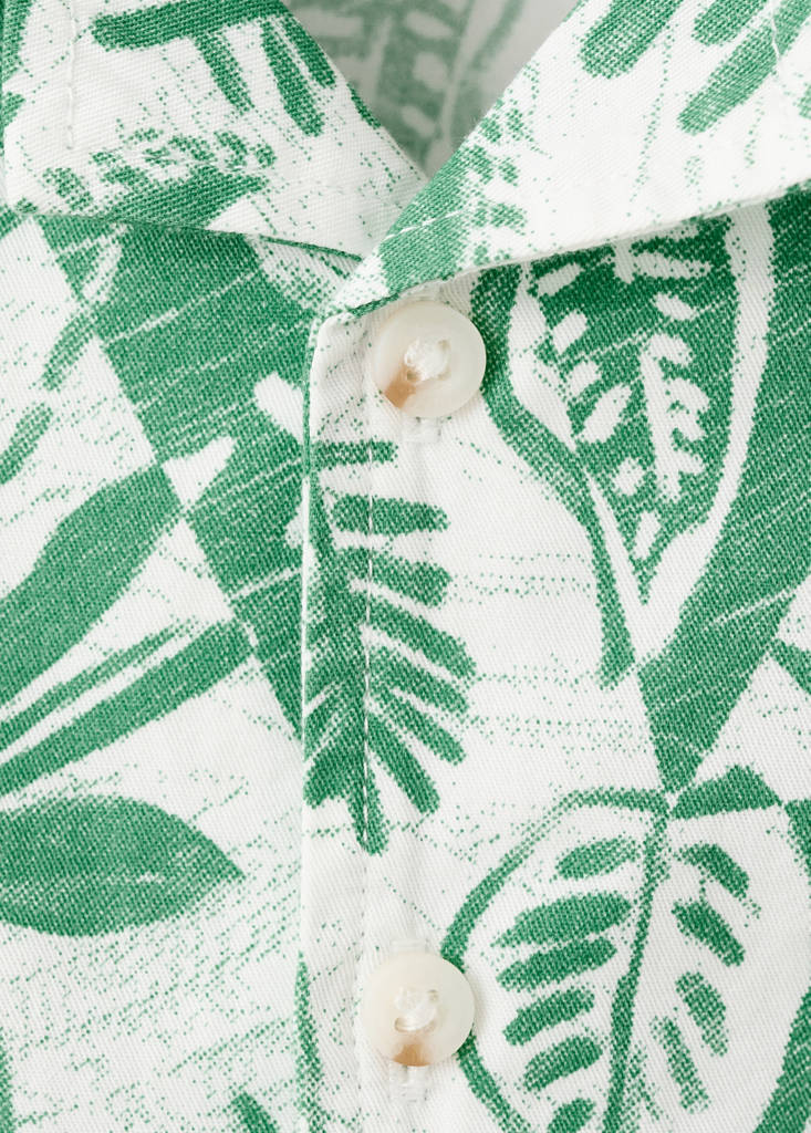 Floral-print cotton shirt — Green