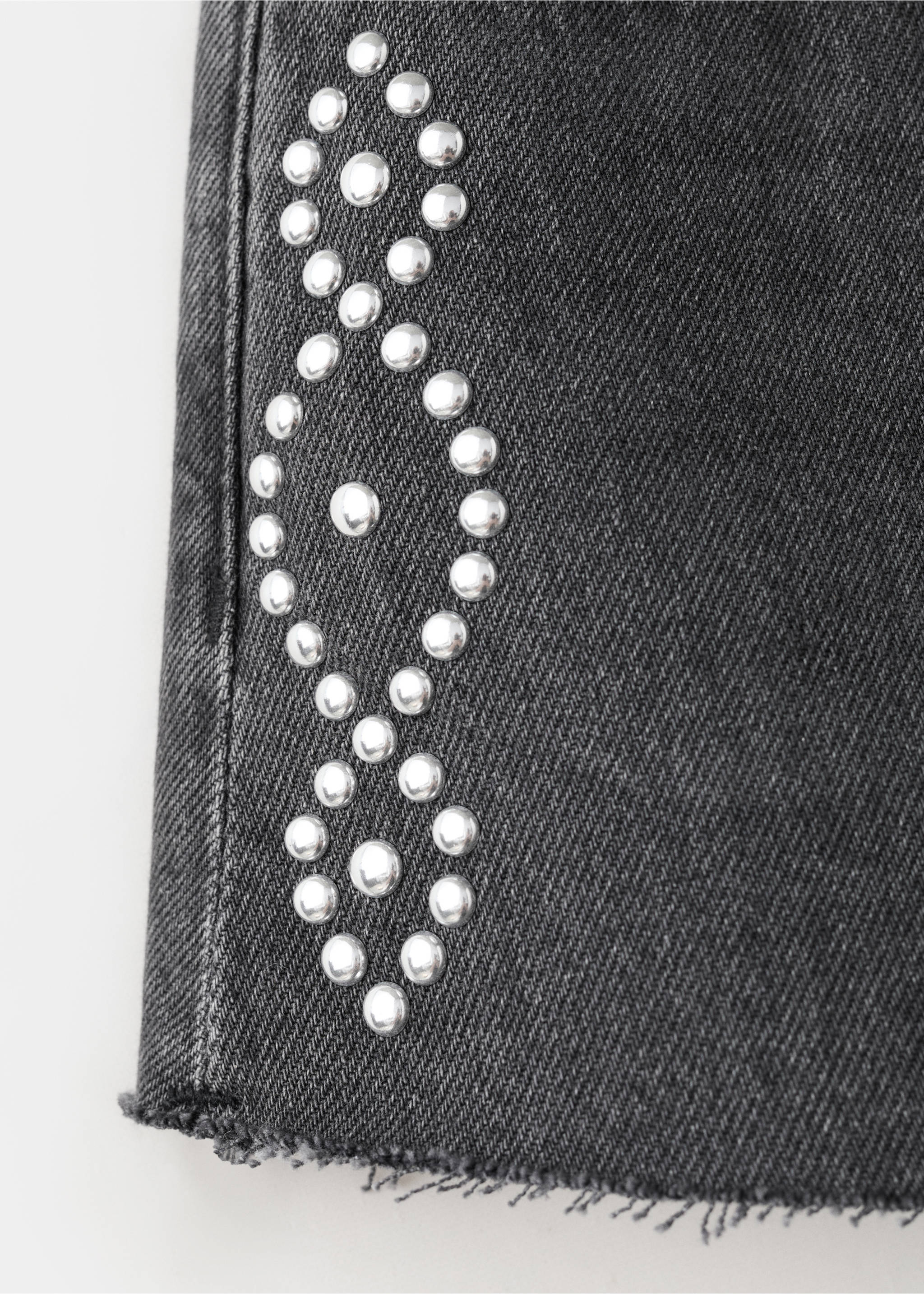 شورتات خصر عالي مع دبابيس - تفاصيل المنتج 0, دنيم أسود. Ref: 27077902-00.