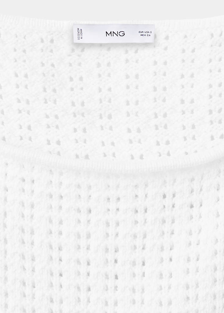 Knitted ribbed sweater — White