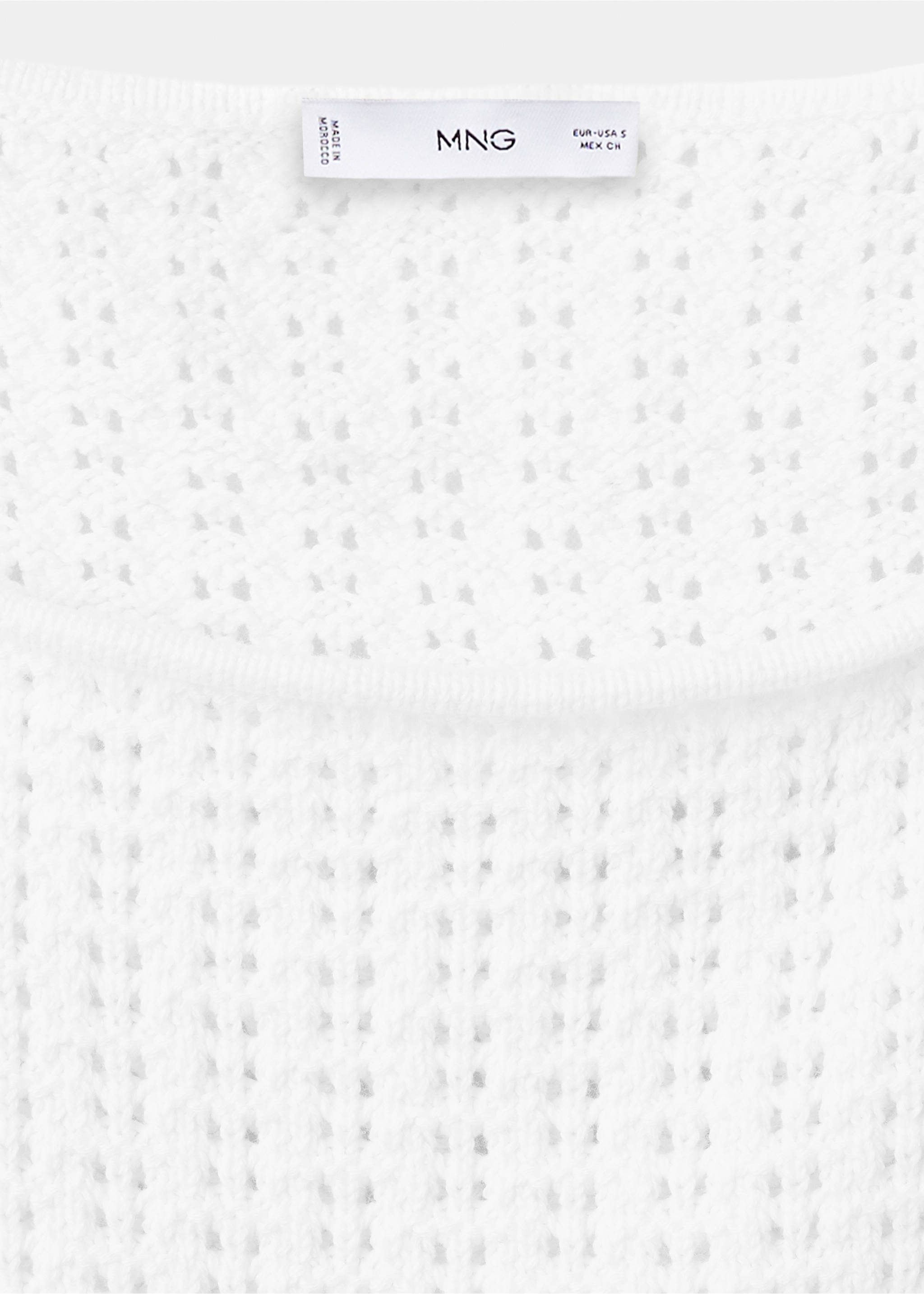 Knitted ribbed sweater - Details of the article 8, White. Ref: 27077907-00.