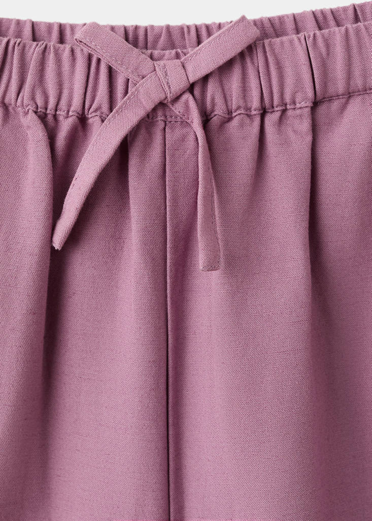 Straight-leg linen-cotton blend trousers — Light/Pastel Purple