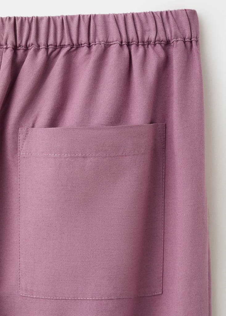 Straight-leg linen-cotton blend trousers — Light/Pastel Purple