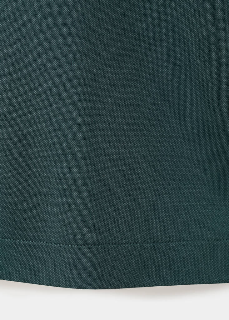 Fine-knit polo shirt — Dark Green