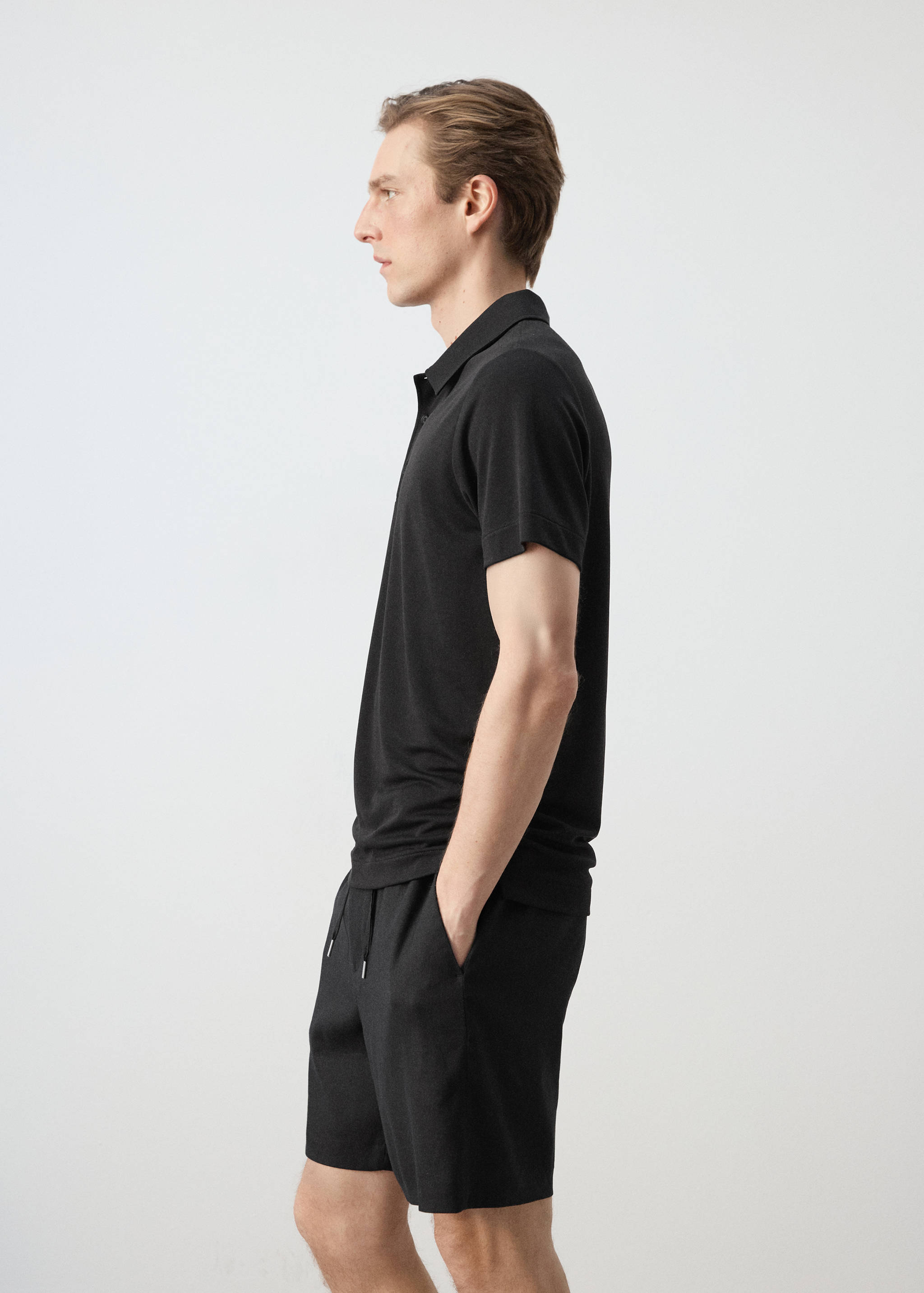 Fine-knit polo shirt - Details of the article 2
