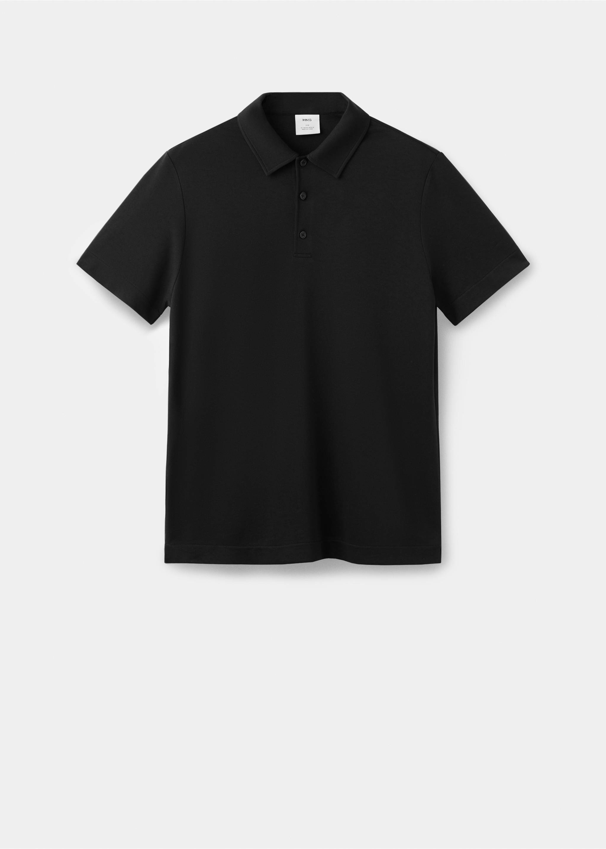 Fine-knit polo shirt - Article without model, Black. Ref: 27077909-00.