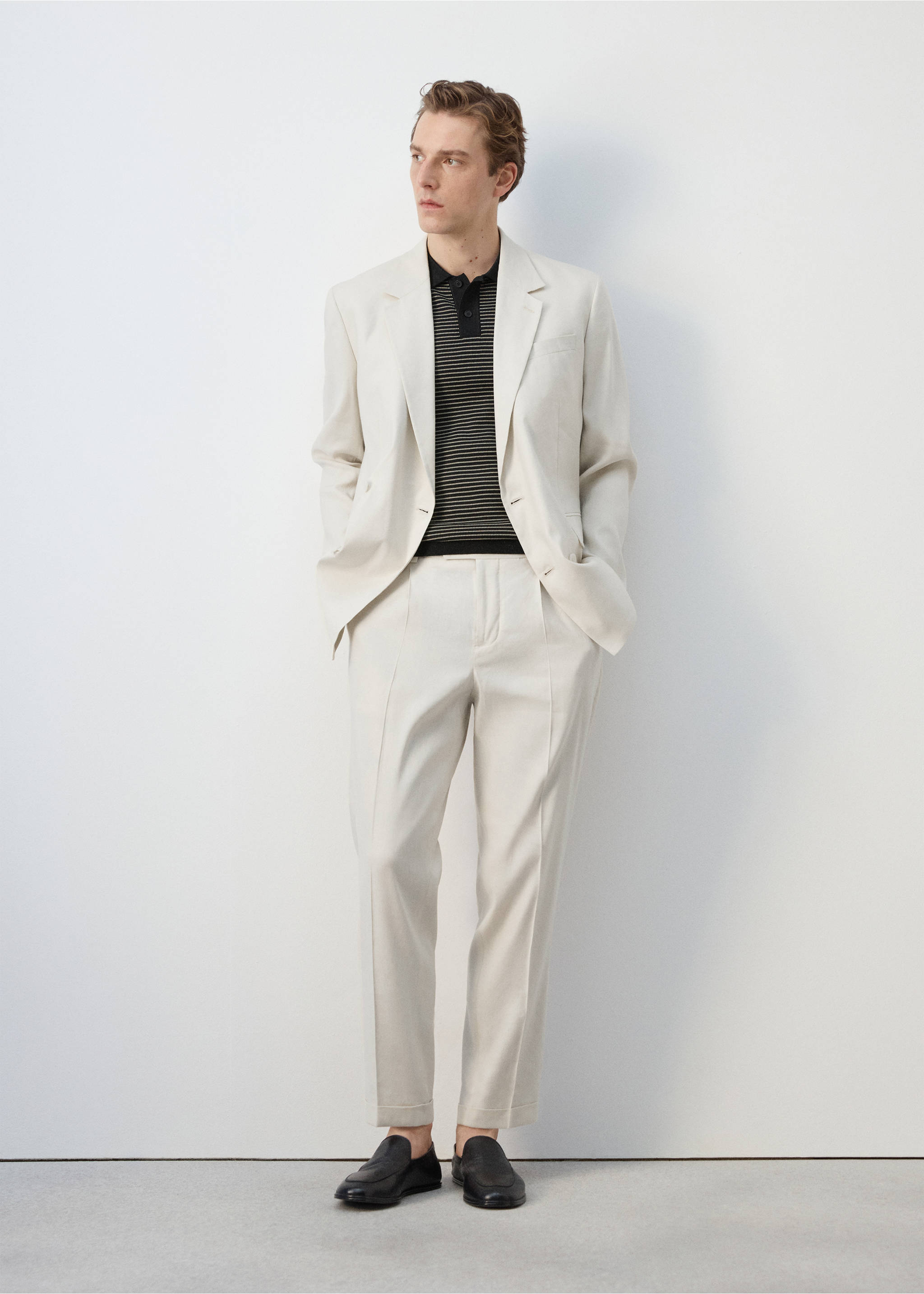 Veste de costume Boston coupe regular croisée - Détail de l'article 6, Écru. Ref: 27077911-00.