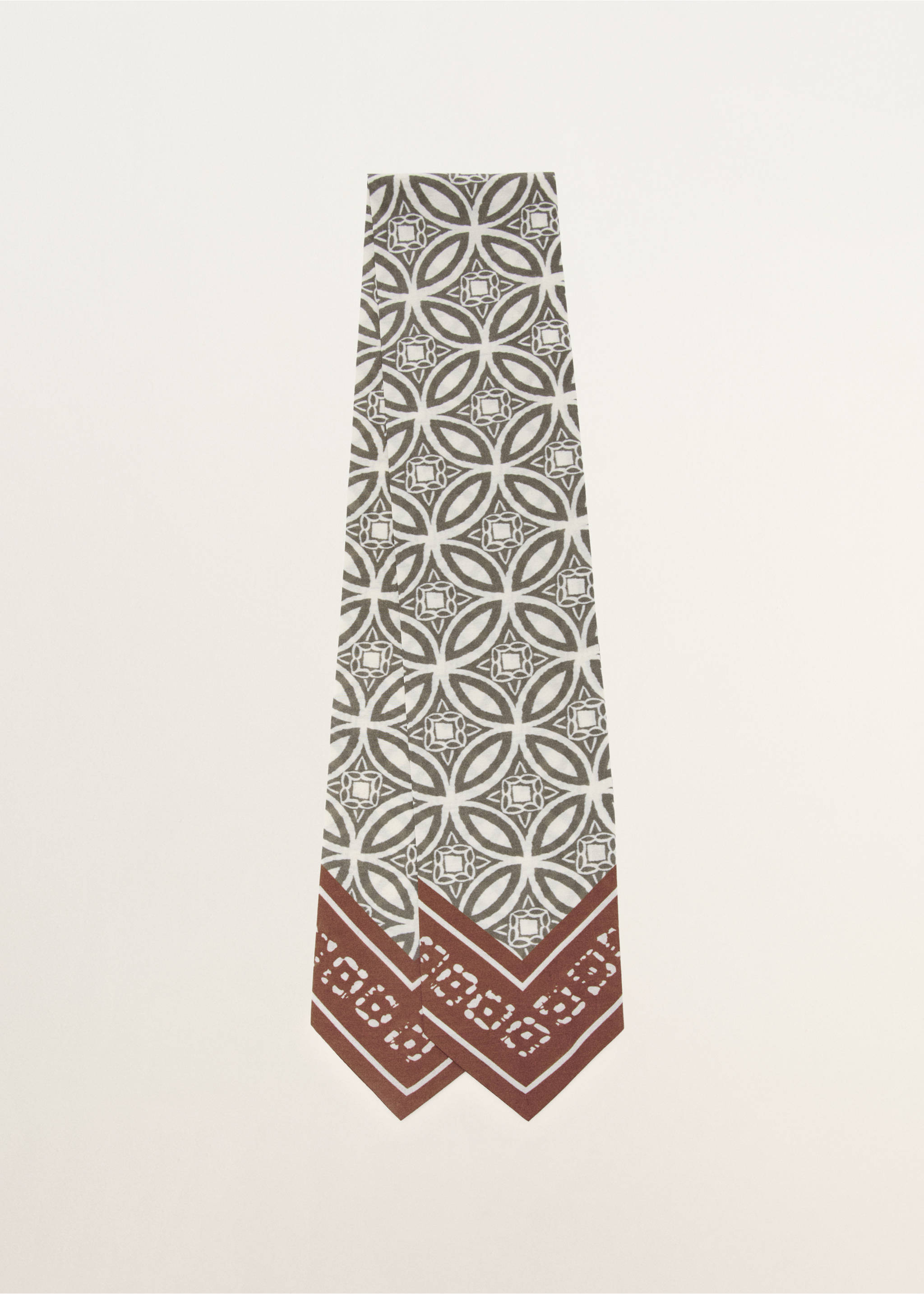 Printed scarf - Article without model, Khaki. Ref: 27077915-00.