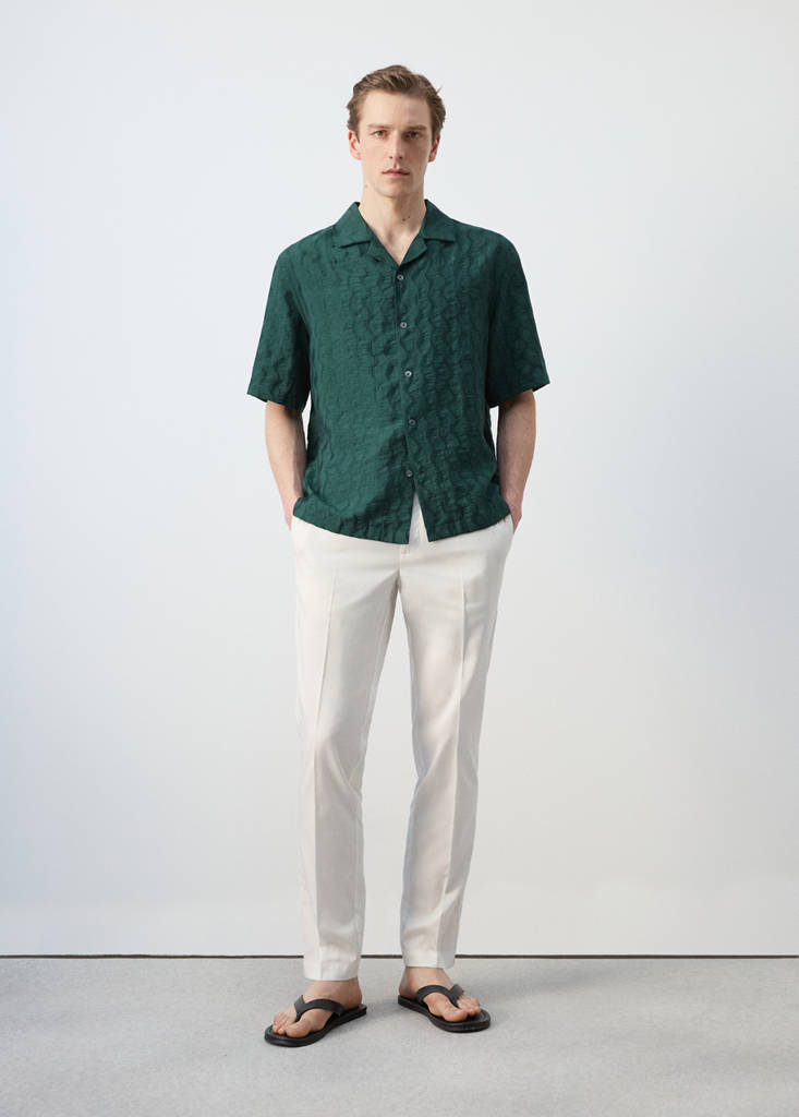 Regular-fit lyocell shirt — Emerald Green