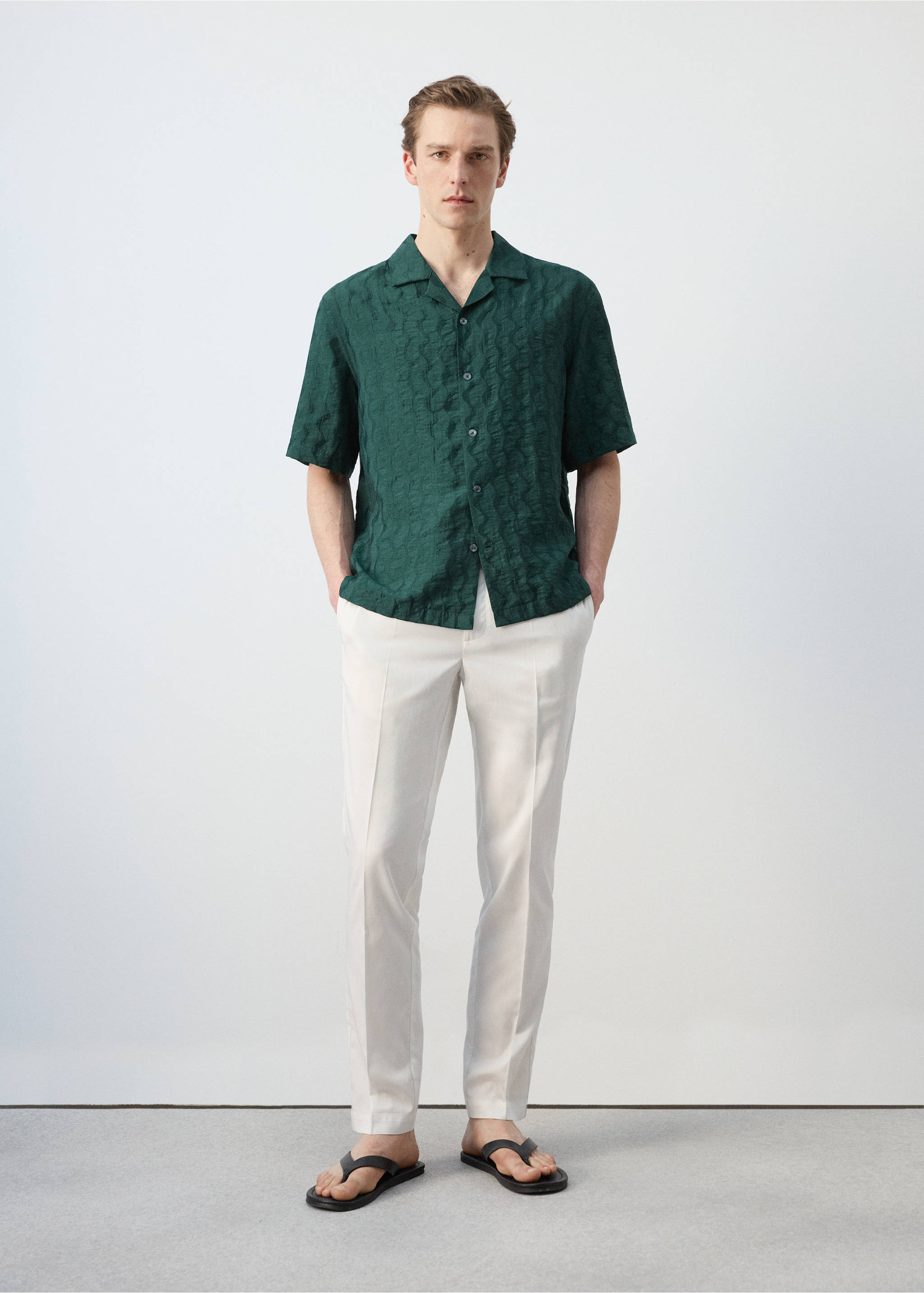 Camisa regular fit lyocell - Plano general, Esmeralda. Ref: 27077916-00.