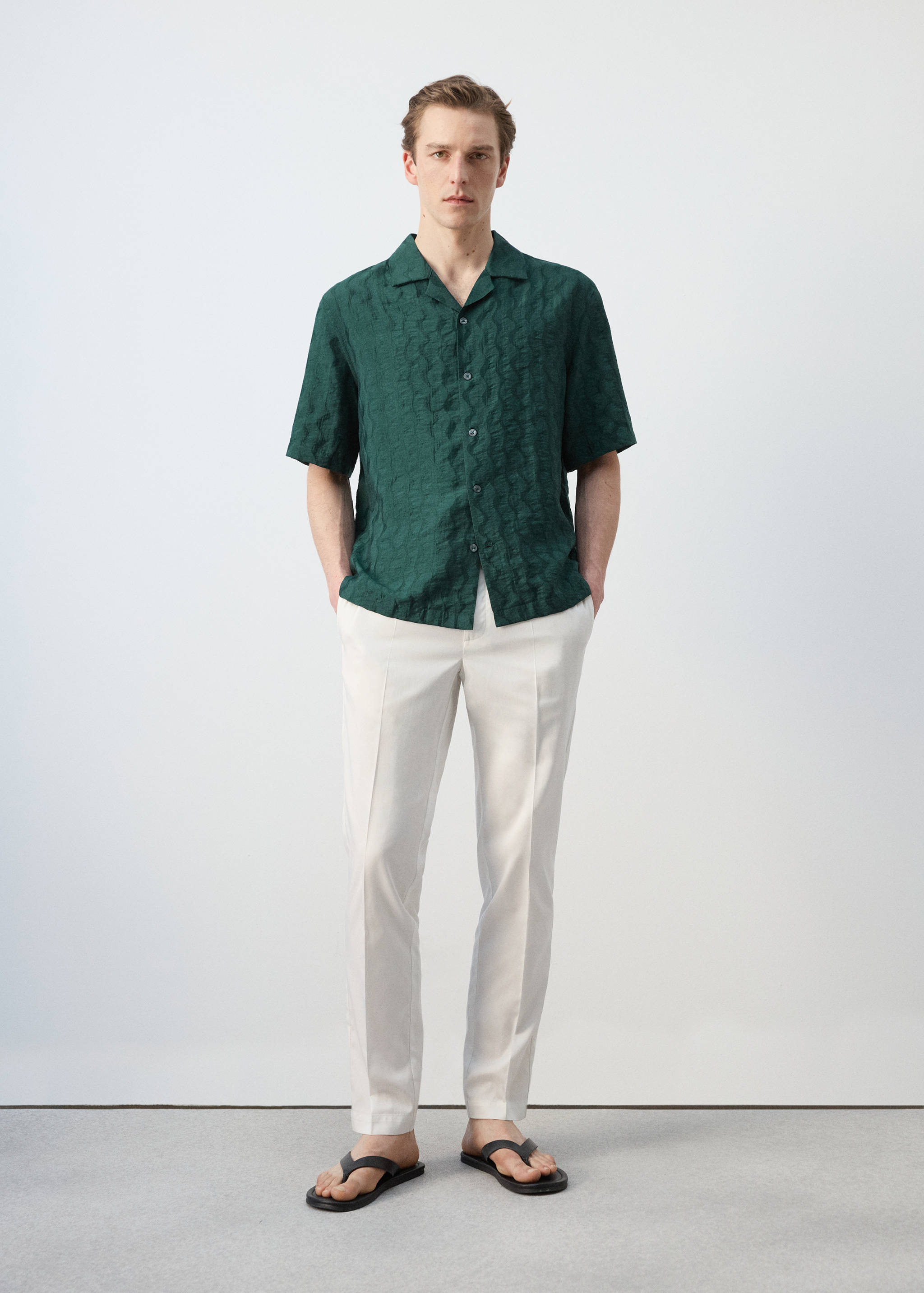 Camisa regular fit lyocell - Plano general