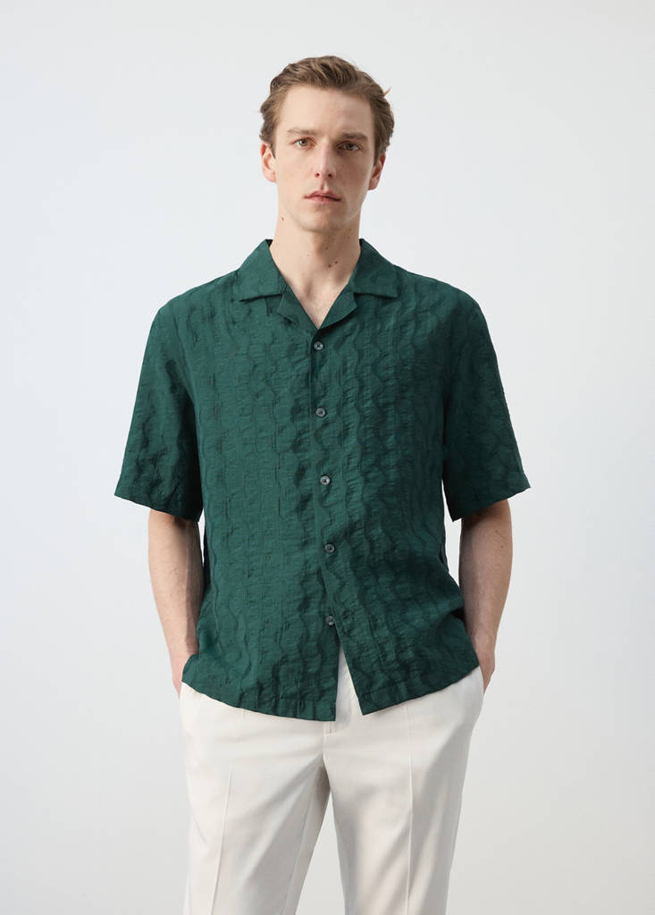 Regular-fit lyocell shirt — Emerald Green