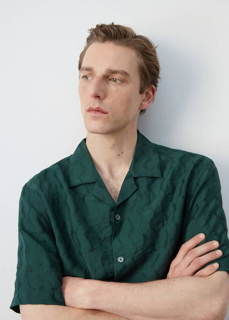 Regular-fit lyocell shirt — Emerald Green