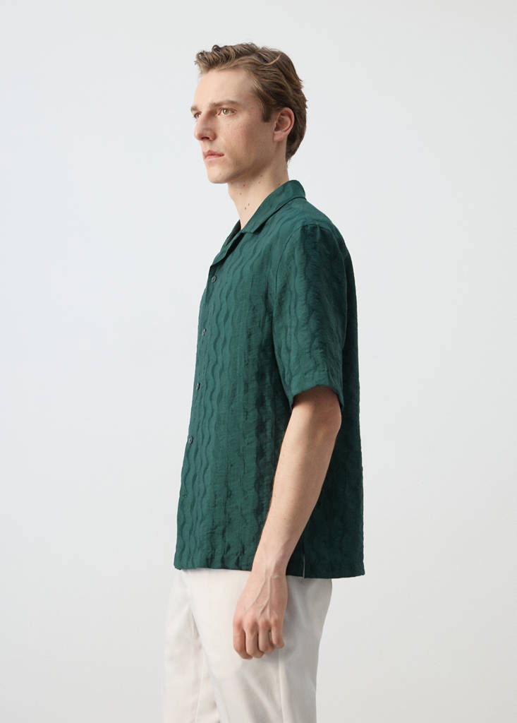 Regular-fit lyocell shirt — Emerald Green
