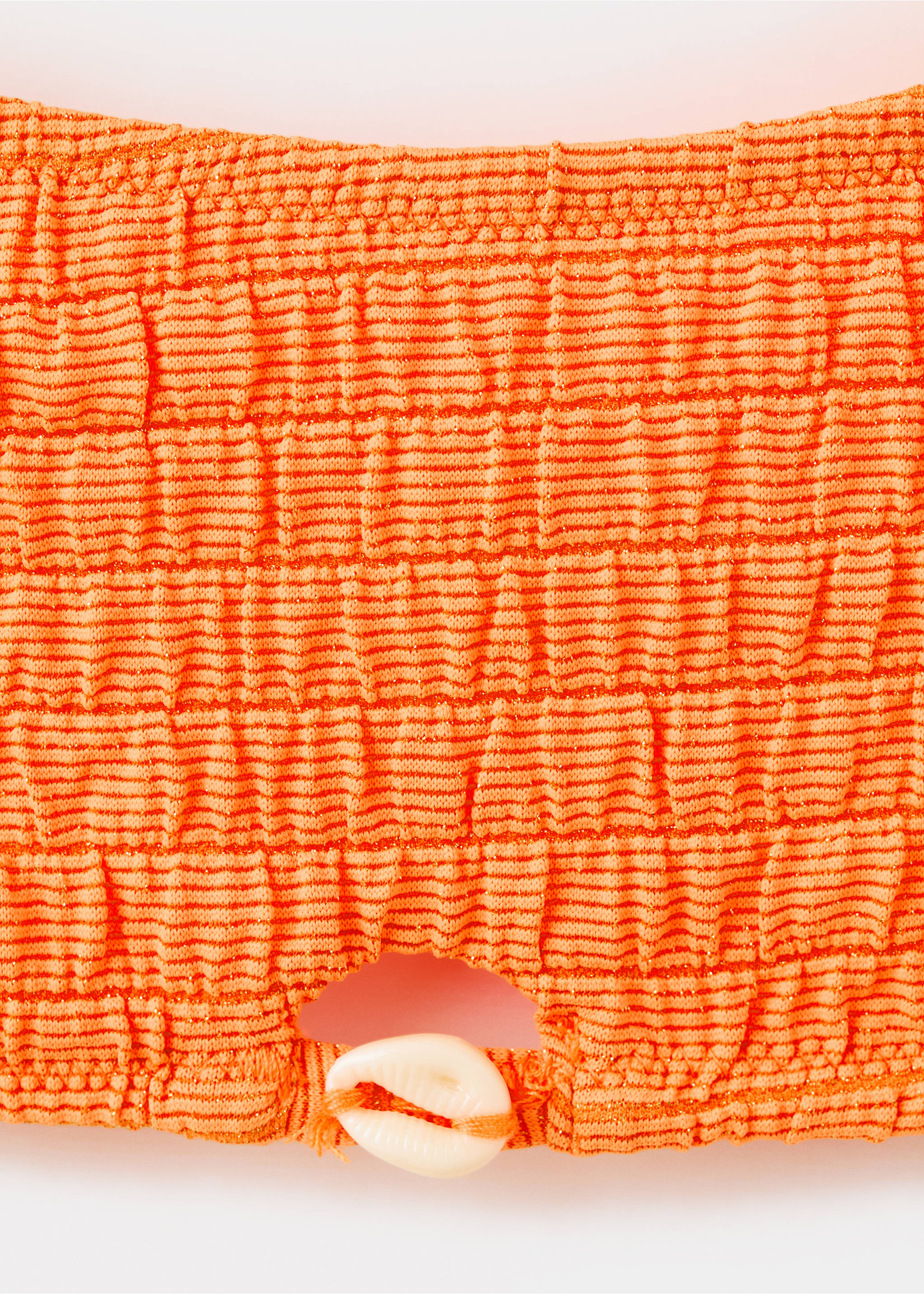 Textured bikini - Details of the article 8, Orange. Ref: 27077918-00.