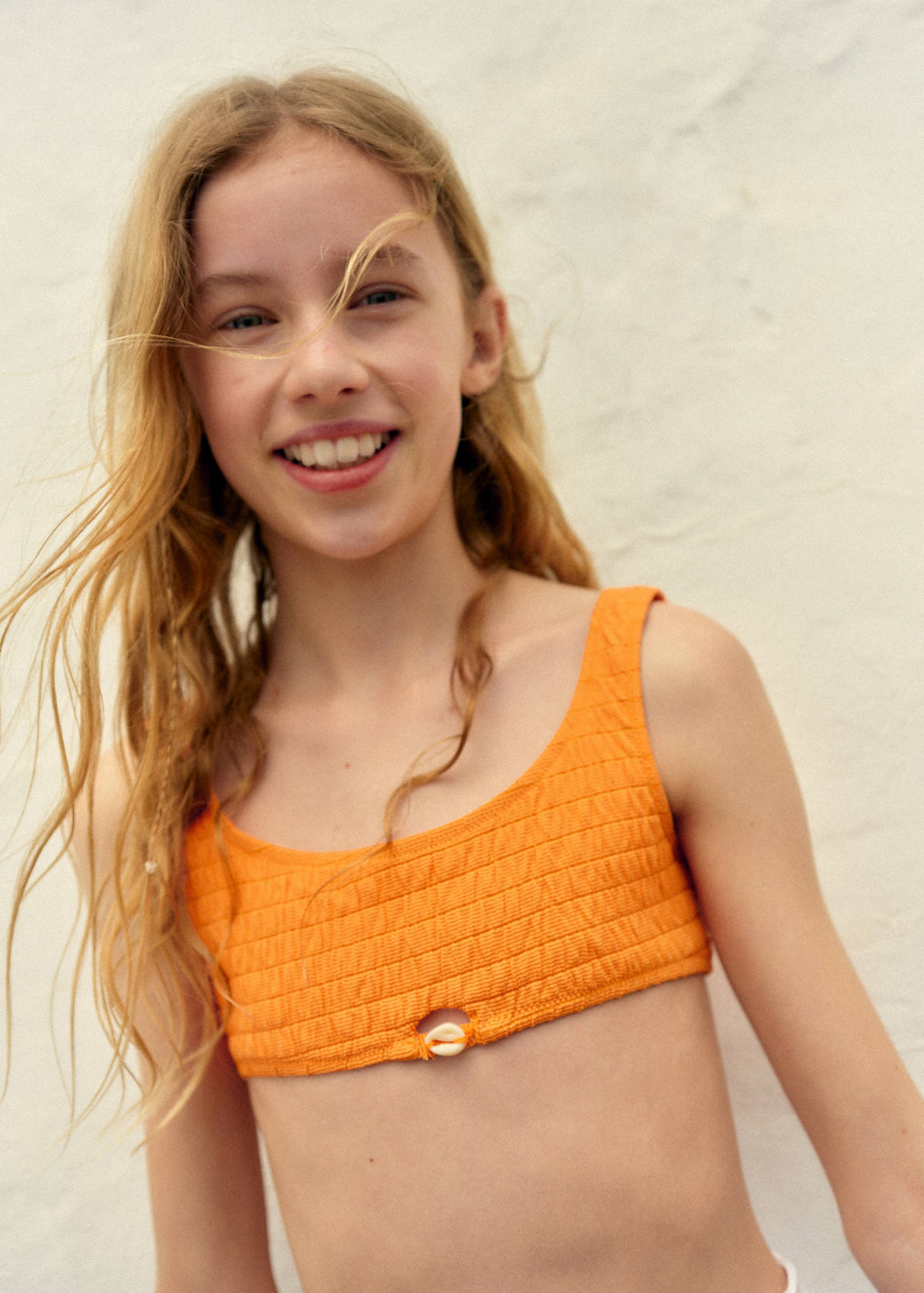 Textured bikini — Orange